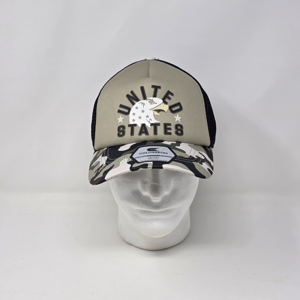 Colosseum‎ Patriotic Foam Trucker Hat Cap USA American Eagle Green Camo Snapback